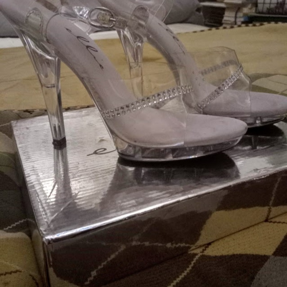Cinderella slippers/clear heel sandals